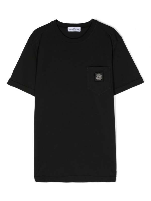 Compass-patch cotton T-shirt