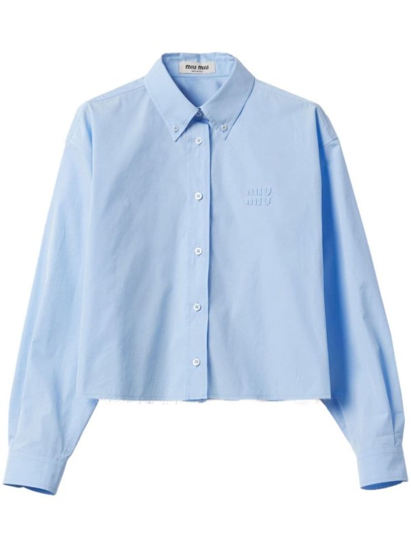 logo-lettering raw-cut shirt