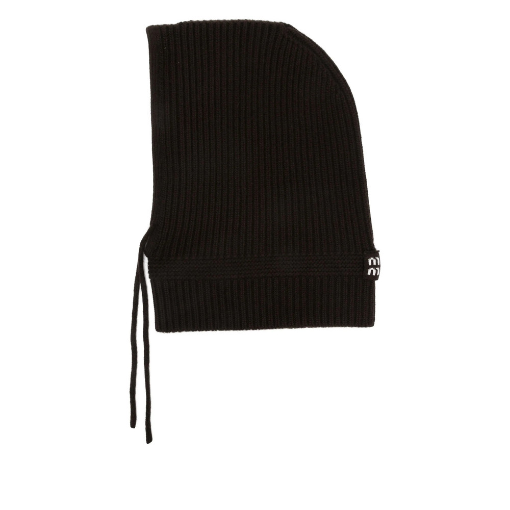 Miu Miu Ribbed Drawstring Balaclava