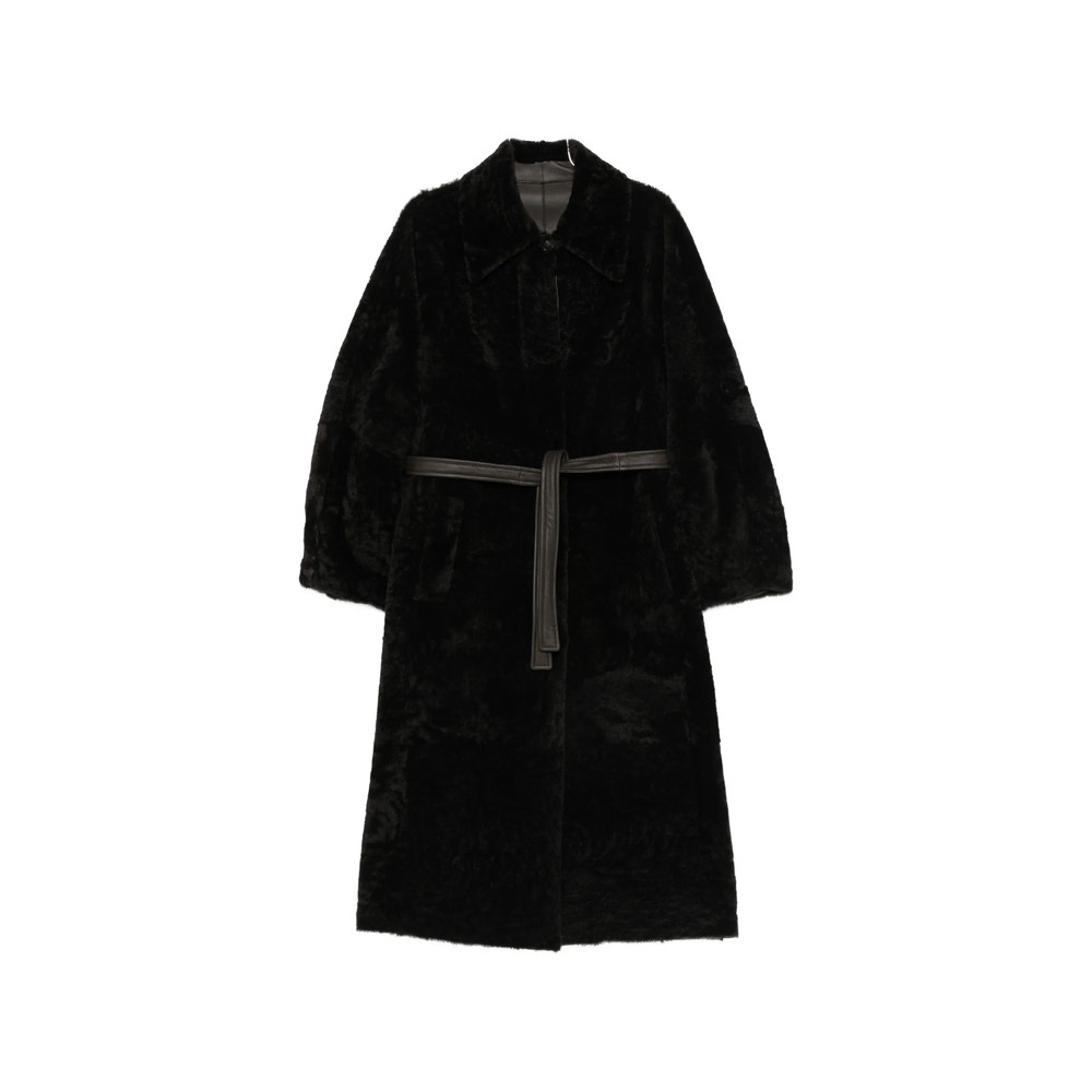 Blancha Belted Shearling Coat
