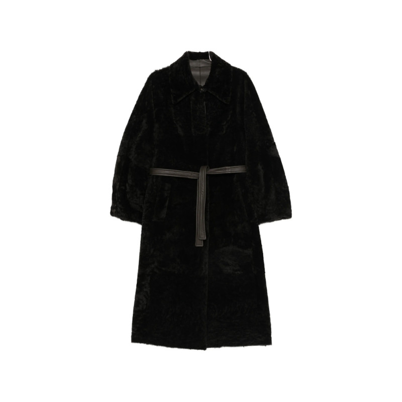 Blancha Belted Shearling Coat