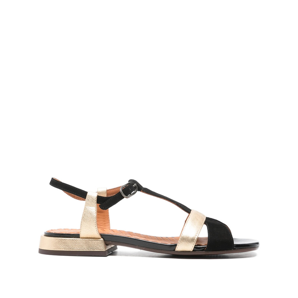 Chie Mihara T-strap Metallic-effect Flat Sandals
