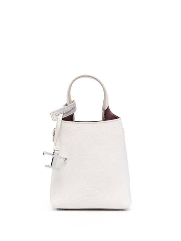 debossed-logo leather mini bag