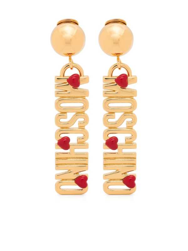 logo-lettering earrings