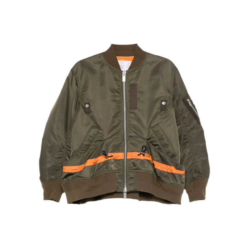 Sacai Stripe-detail Zip-up Bomber Jacket