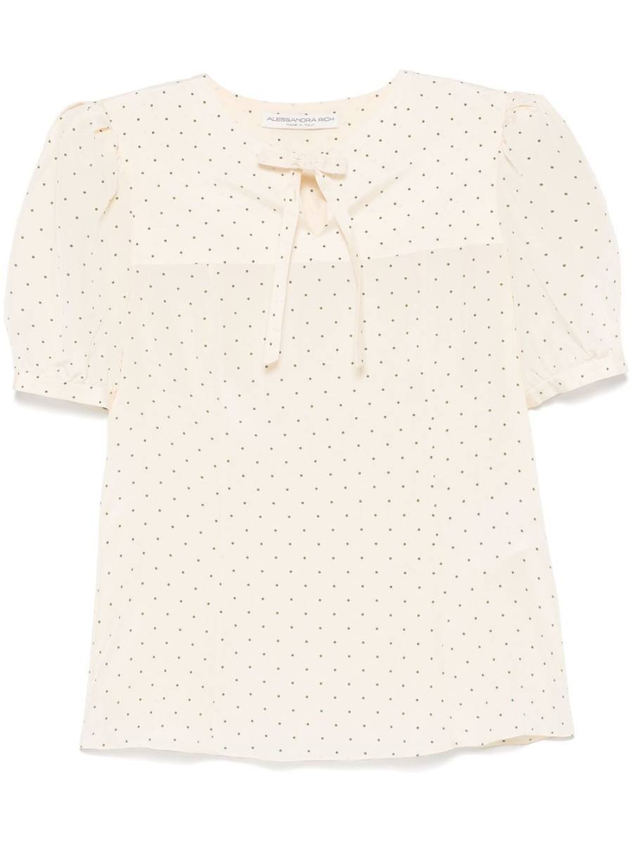 polka-dot print blouse