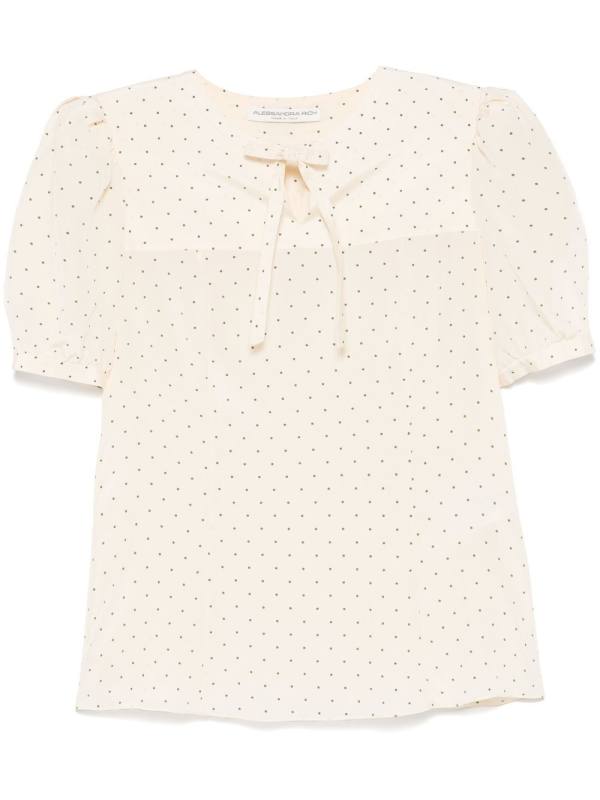 polka-dot print blouse