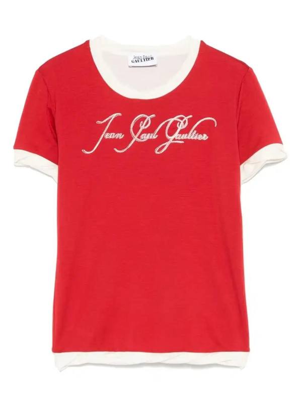 logo-embroidered T-shirt