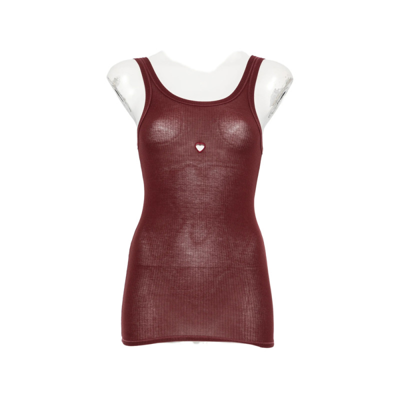 Baserange Heart Ribbed-knit Tank Top