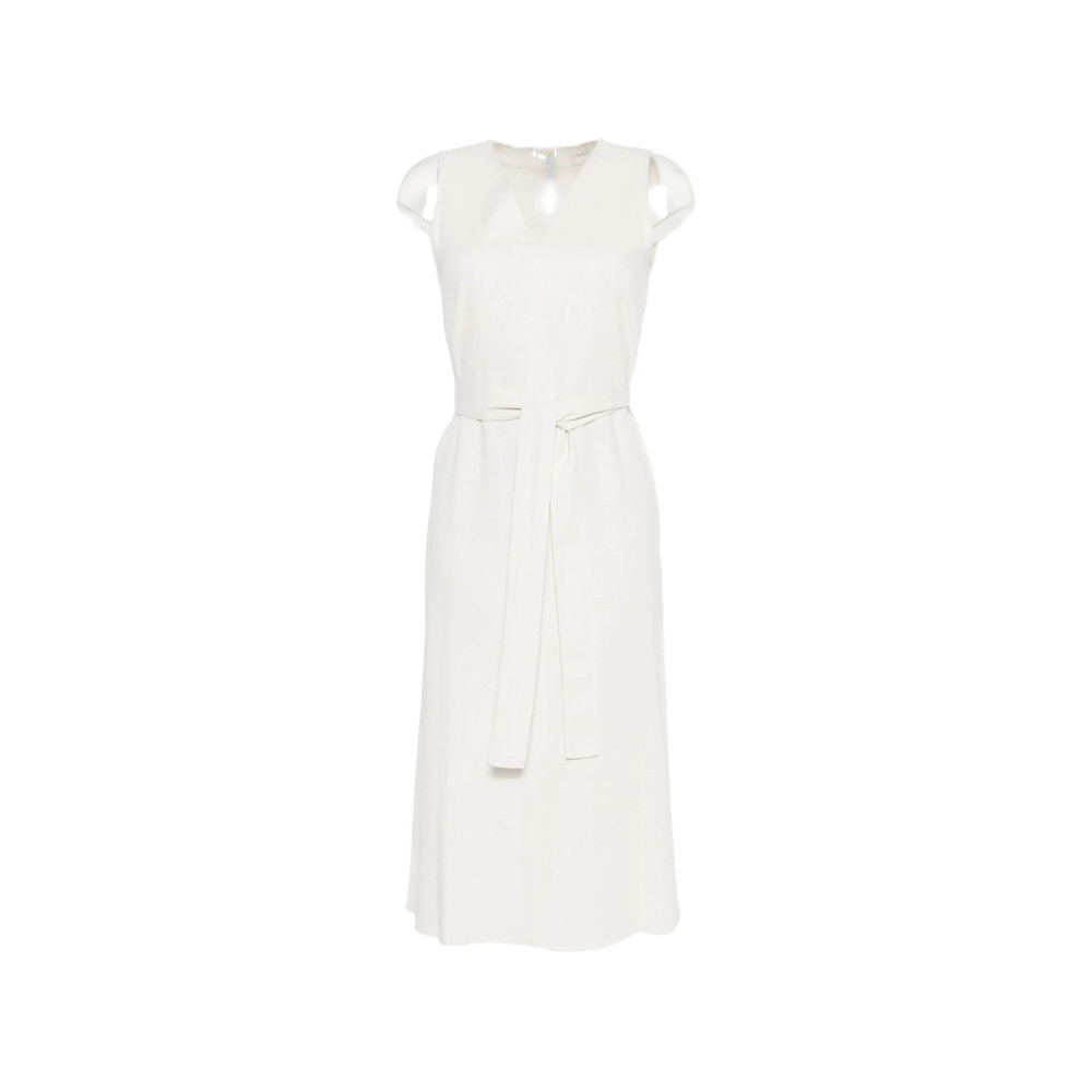 Calvin Klein V-neck Belted Midi Dress