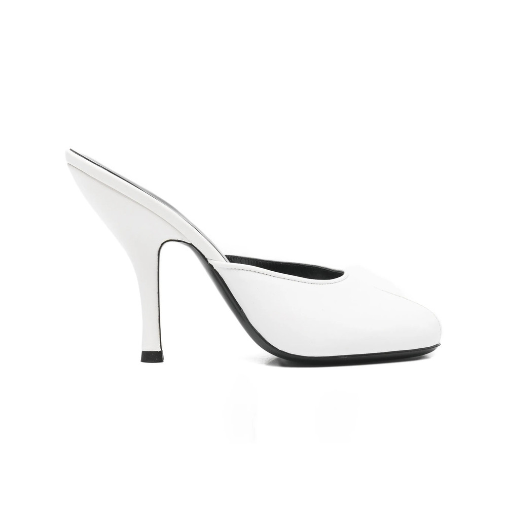 Jude Date Mules In White Creased Leather