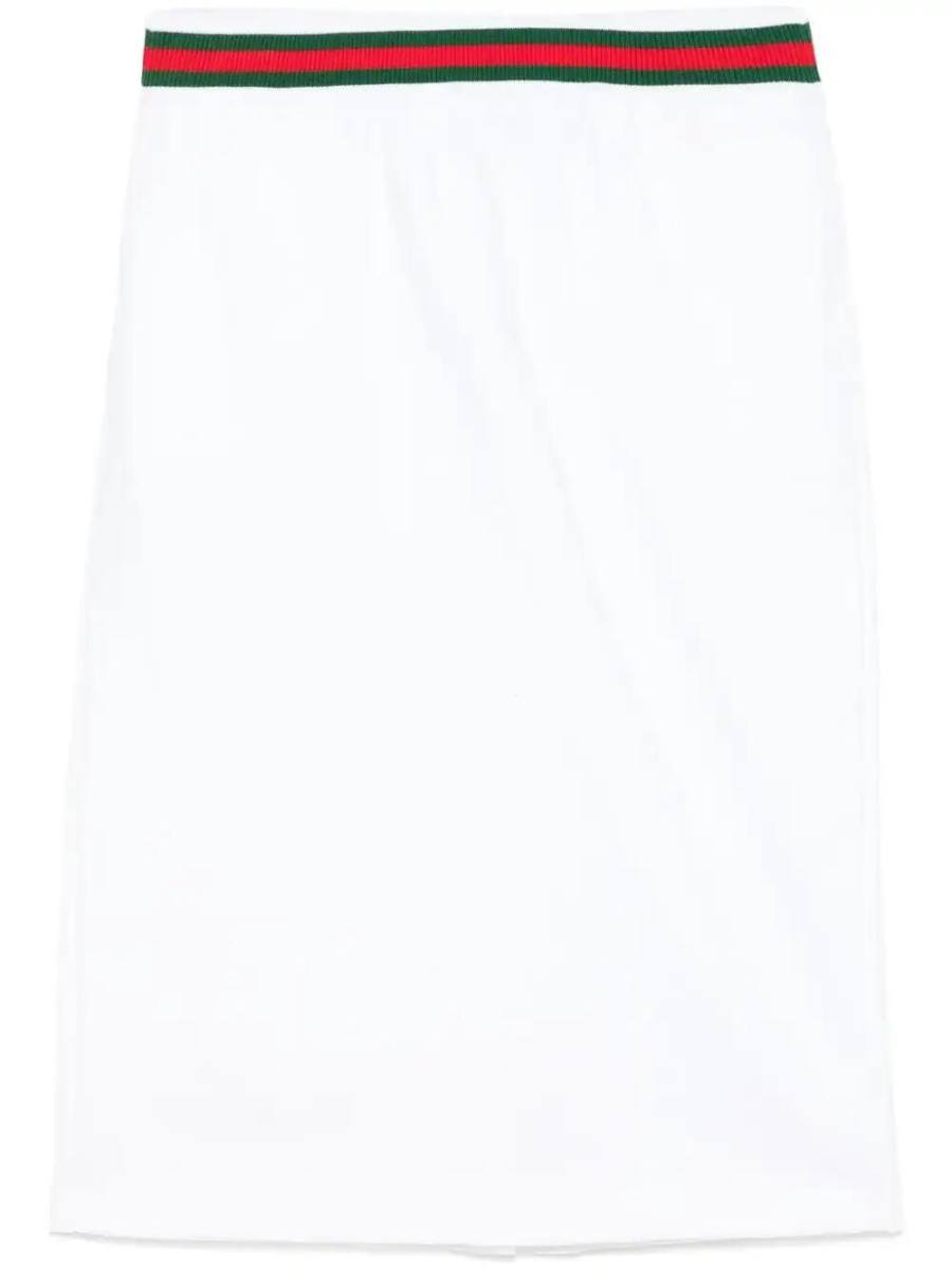Web-stripe midi skirt