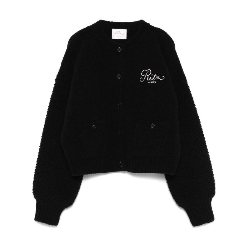 Frame X Ritz Paris Logo-embroidered Cardigan