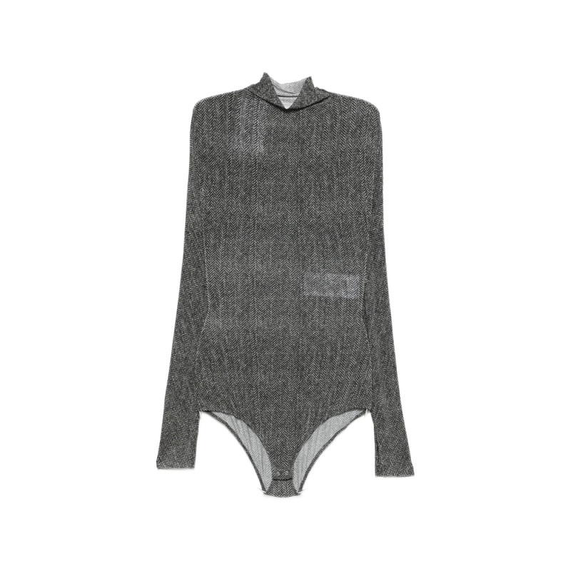Maison Margiela Herringbone-print High-neck T-shirt