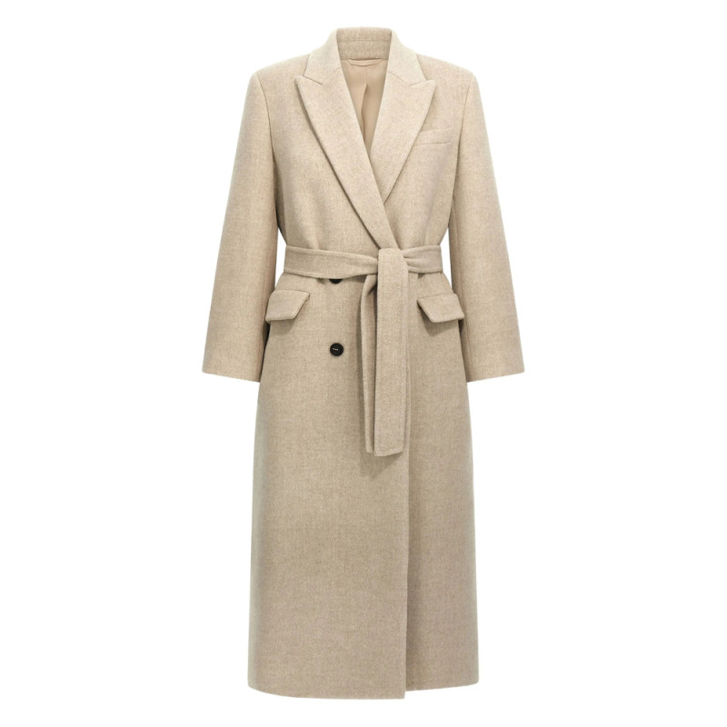 Brunello Cucinelli Belted Peak-lapel Coat