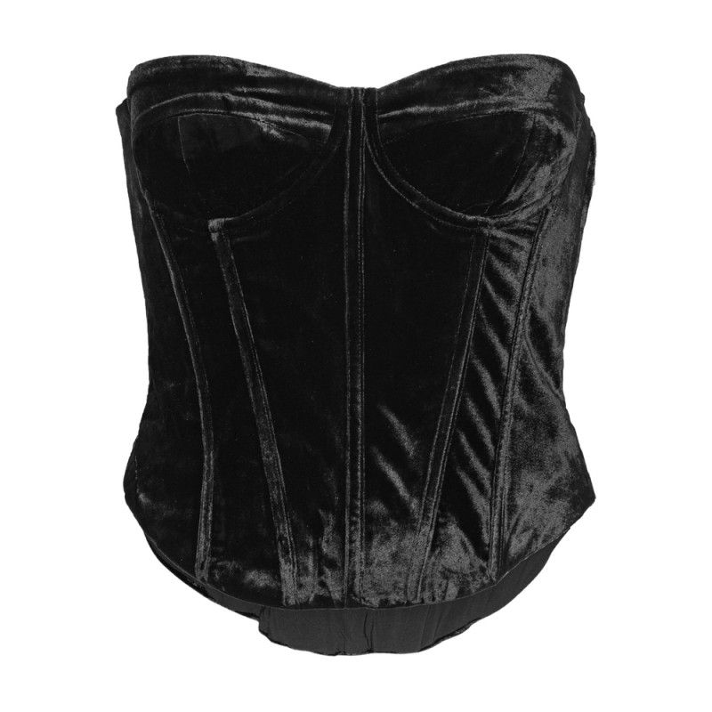 Rotate Velvet Bustier Top