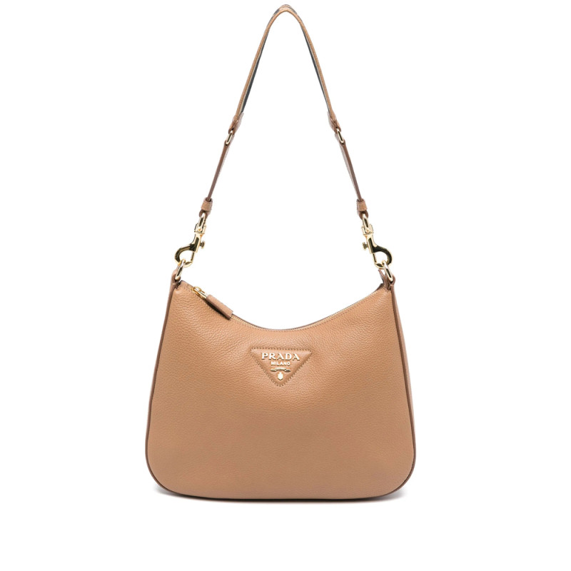 Prada Logo-embossed Leather Shoulder Bag