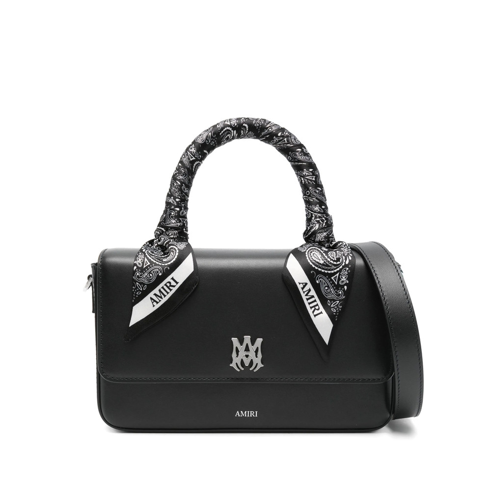 Amiri Bandana-trimmed Leather Handbag