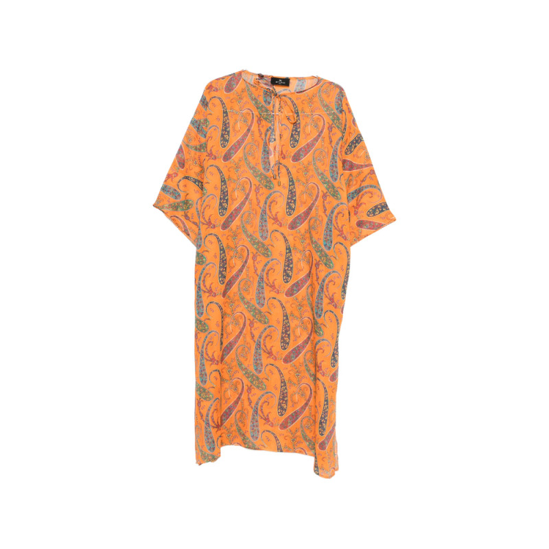 Etro Paisley-pattern Tie-neck Midi Dress