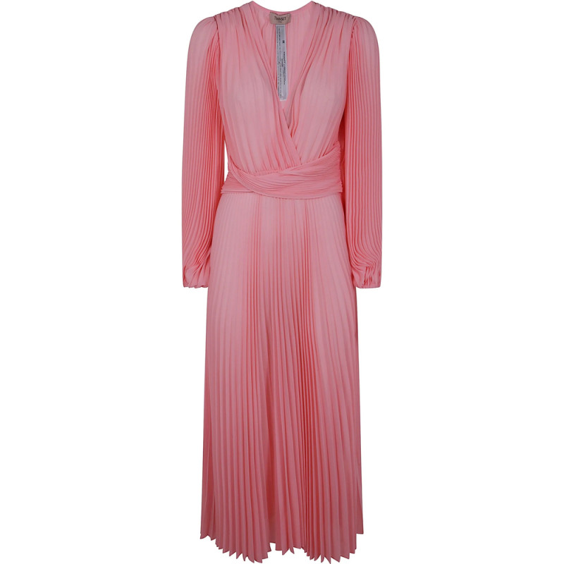 Twinset Pleated Georgette Midi Dress