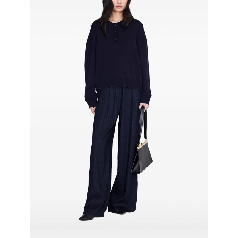 Anine Bing Lee Polo Sweater - Navy