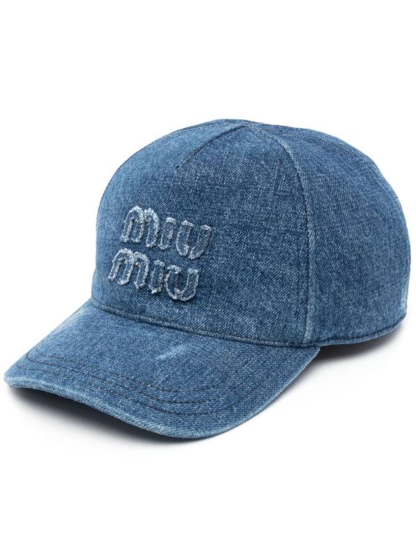 logo-embroidered denim cap