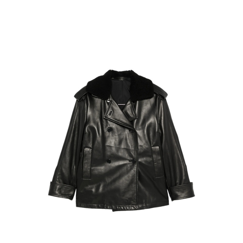 Santoro Shearling-collar Double-breasted Jacket