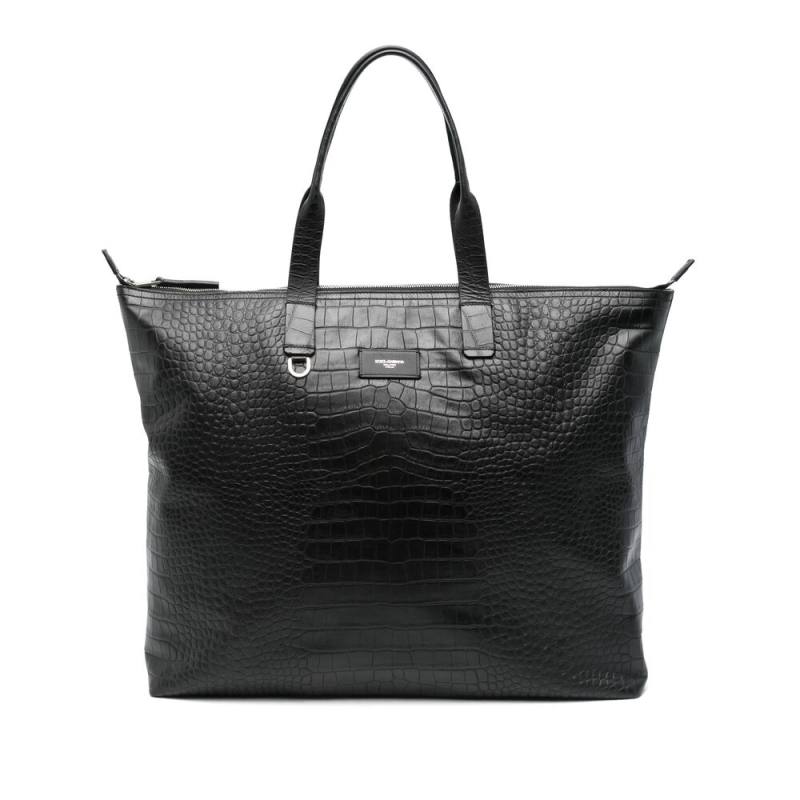 Dolce & Gabbana Crocodile-embossed Leather Tote Bag
