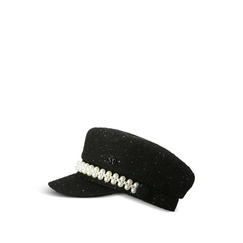 Maison Michel Pearl-embellished Cap