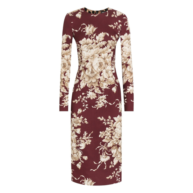 Dolce & Gabbana Floral-print Long-sleeve Midi Dress