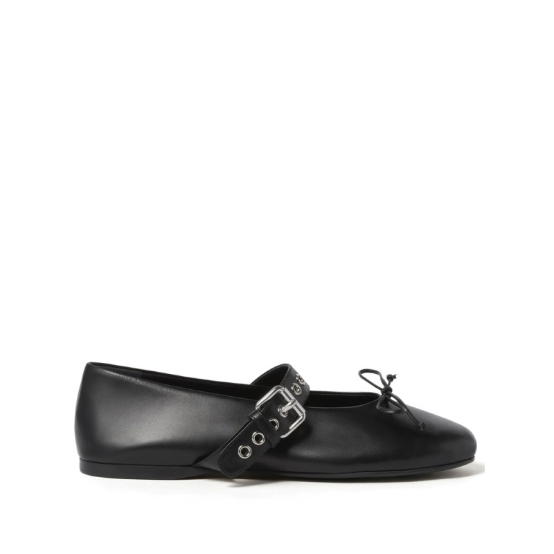 Miu Miu Leather Ballerina Shoes