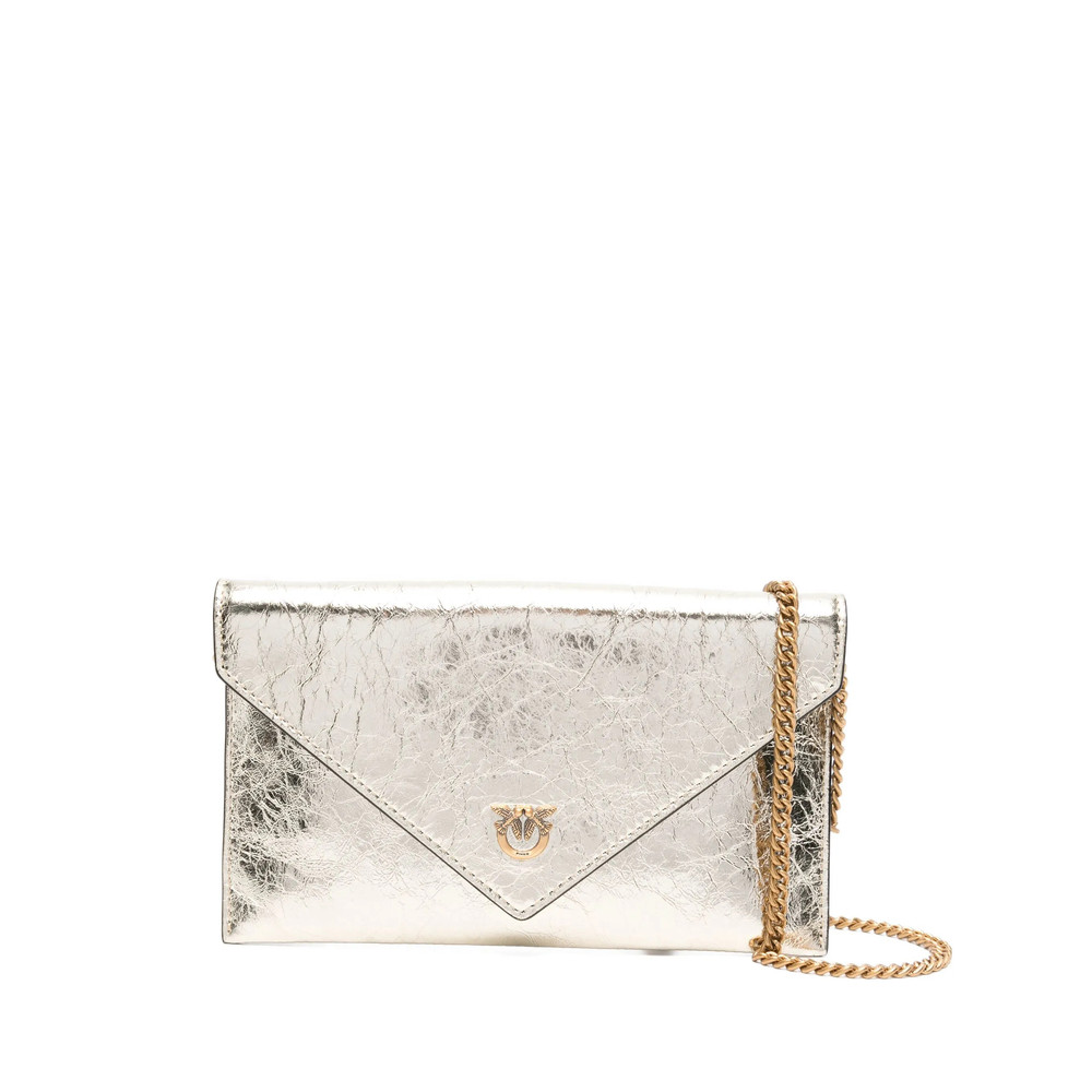 Pinko Metallic-effect Flap Chain Mini Bag