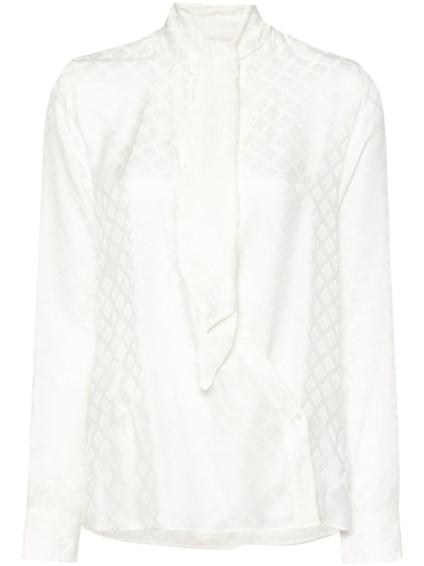 scarf-collar jacquard shirt