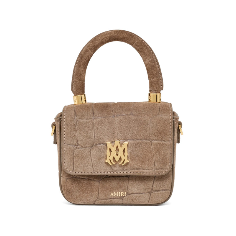 Amiri Nano Ma Crocodile-effect Top-handle Leather Bag