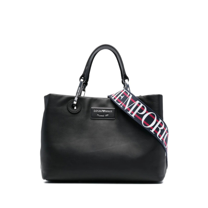 Emporio Armani Logo-plaque Leather Tote Bag