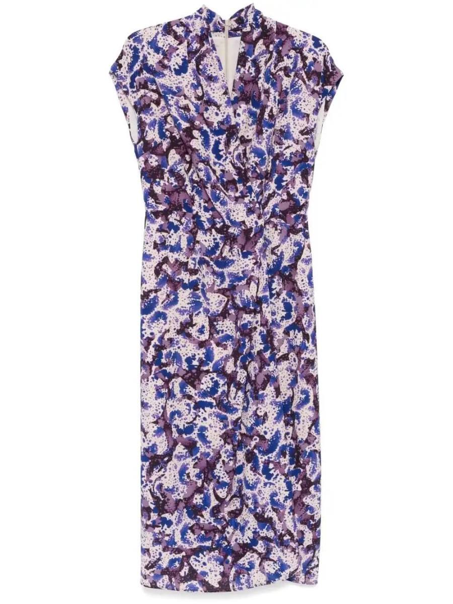 abstract-print midi dress