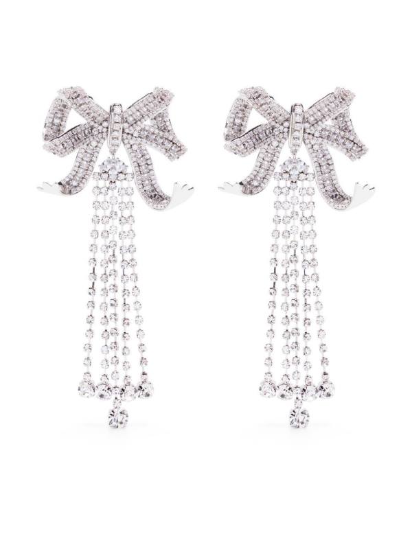 crystal-bow droplet earrings