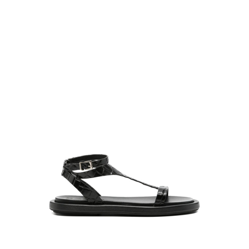 Poeve Nairobi Croc-effect T-bar Sandals