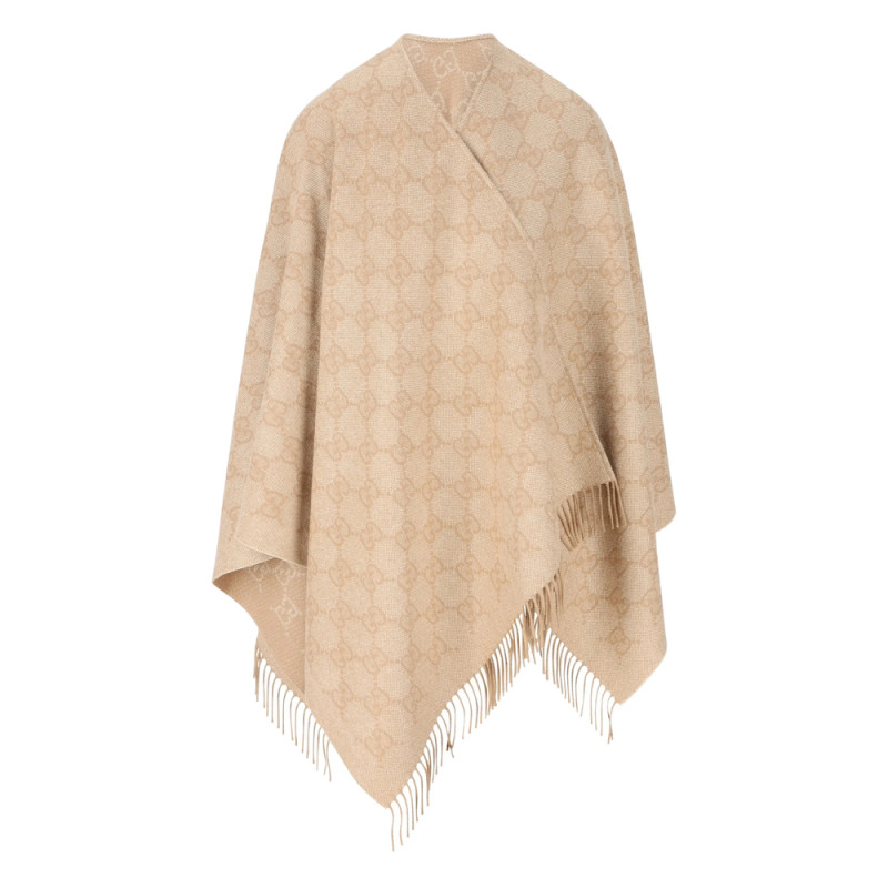 Gucci GG-patterned Fringed Cape