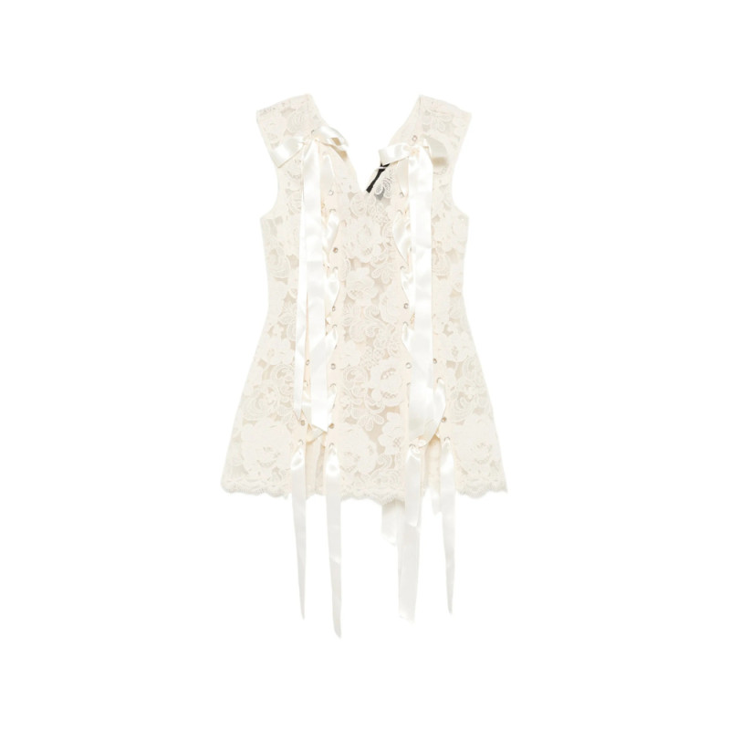 Simone Rocha Heavy Lace-overlay Lace-up Top