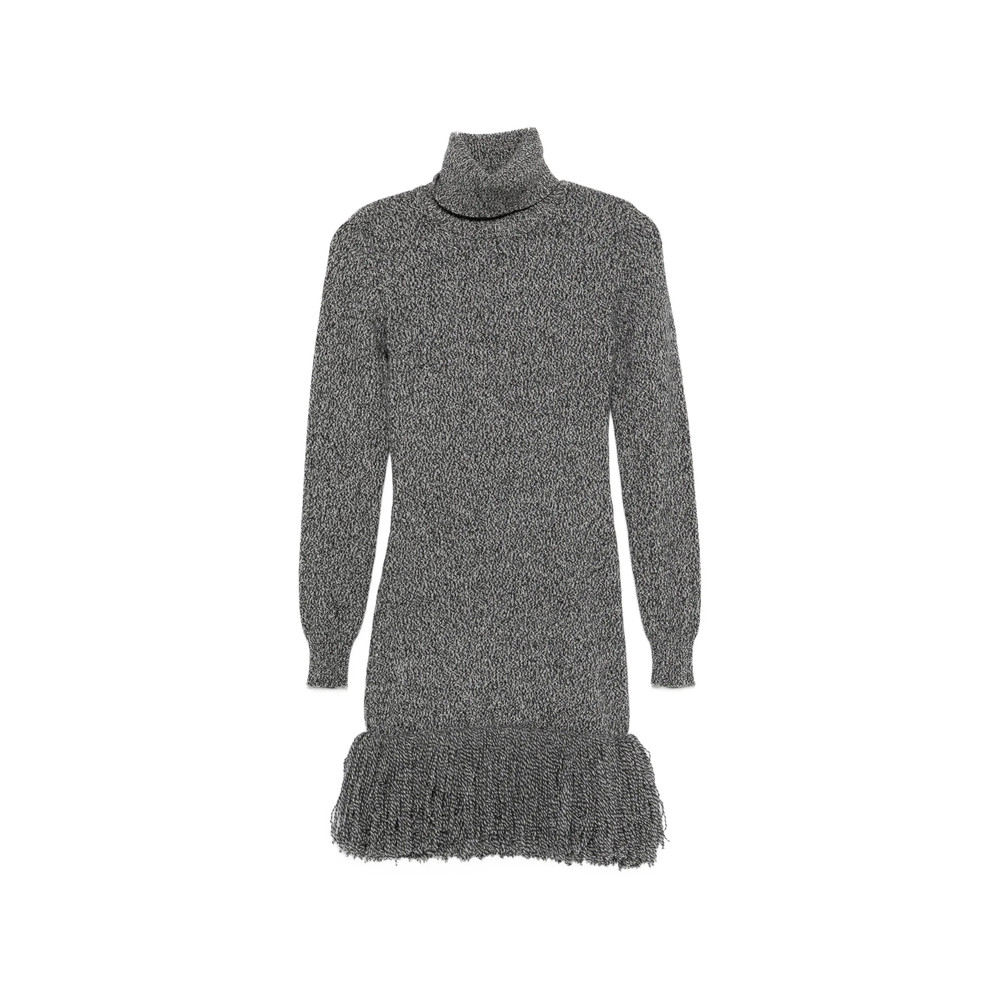 Ely Ely Roll-neck Fringed Mini Dress