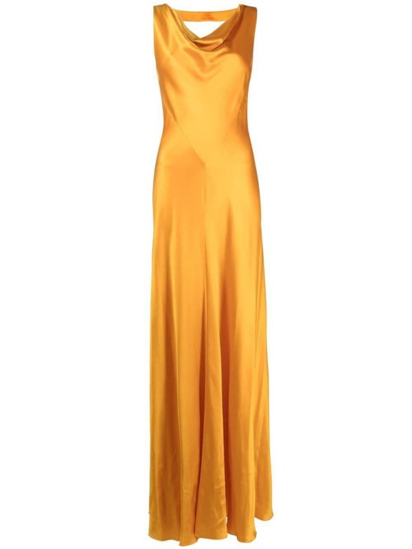 draped silk dress