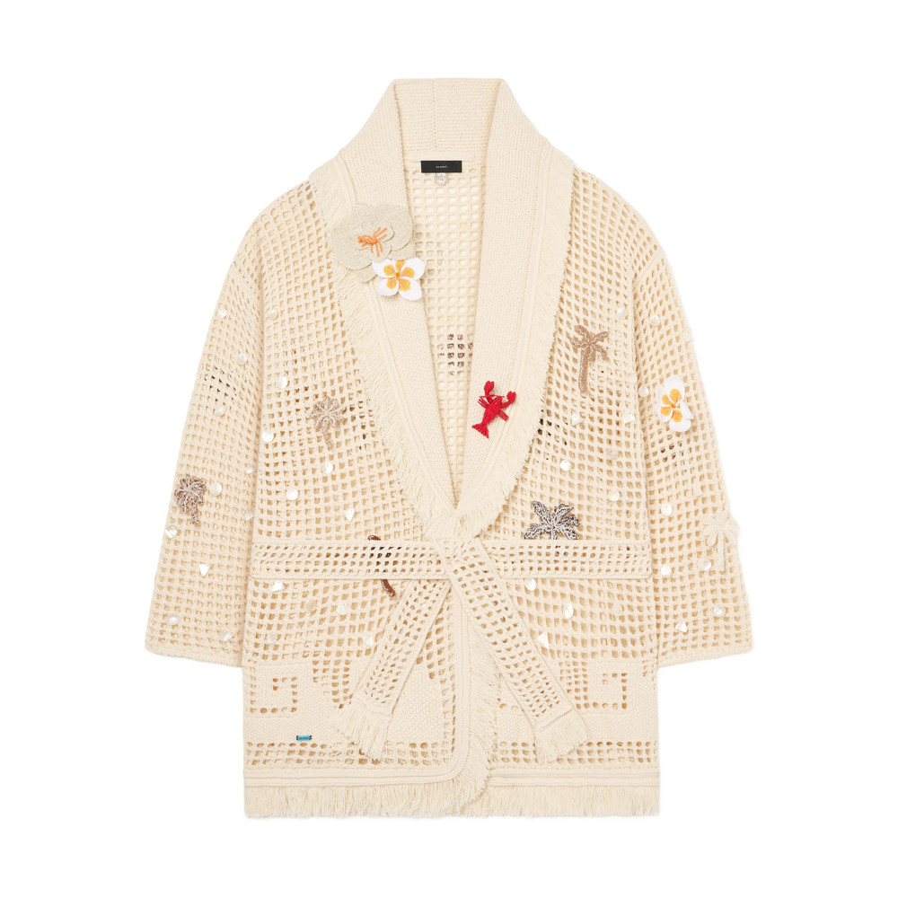 Alanui Where The Waves Begins Appliqué Fringed Cardi-coat