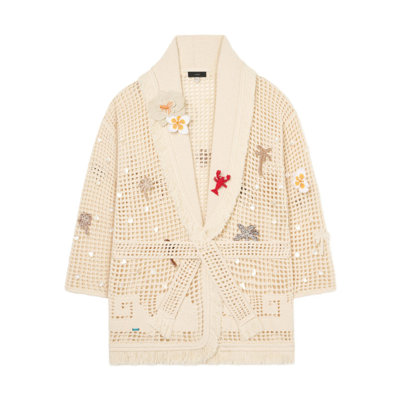 Alanui Where The Waves Begins Appliqué Fringed Cardi-coat