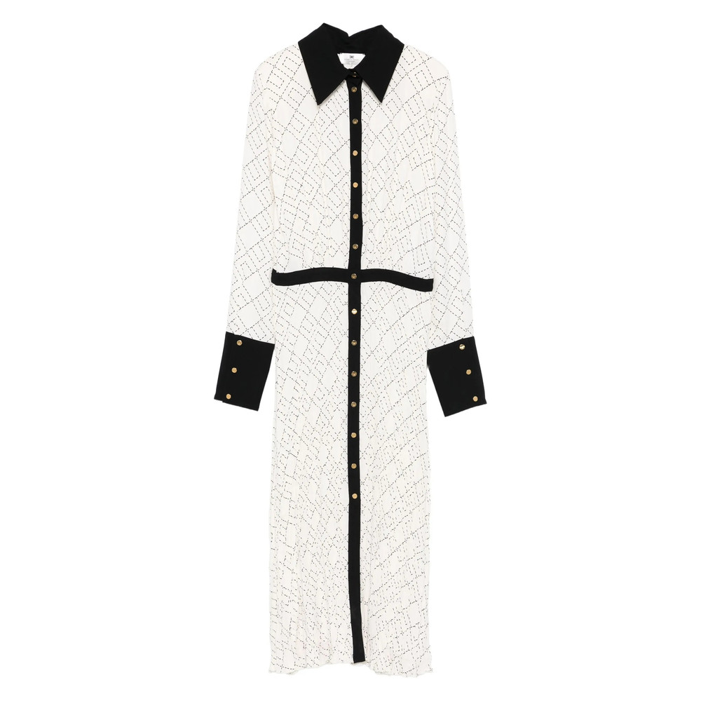Elisabetta Franchi Geometric-print Button-front Maxi Dress