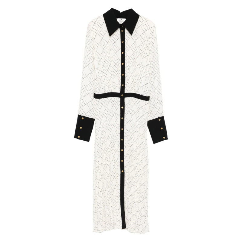 Elisabetta Franchi Geometric-print Button-front Maxi Dress