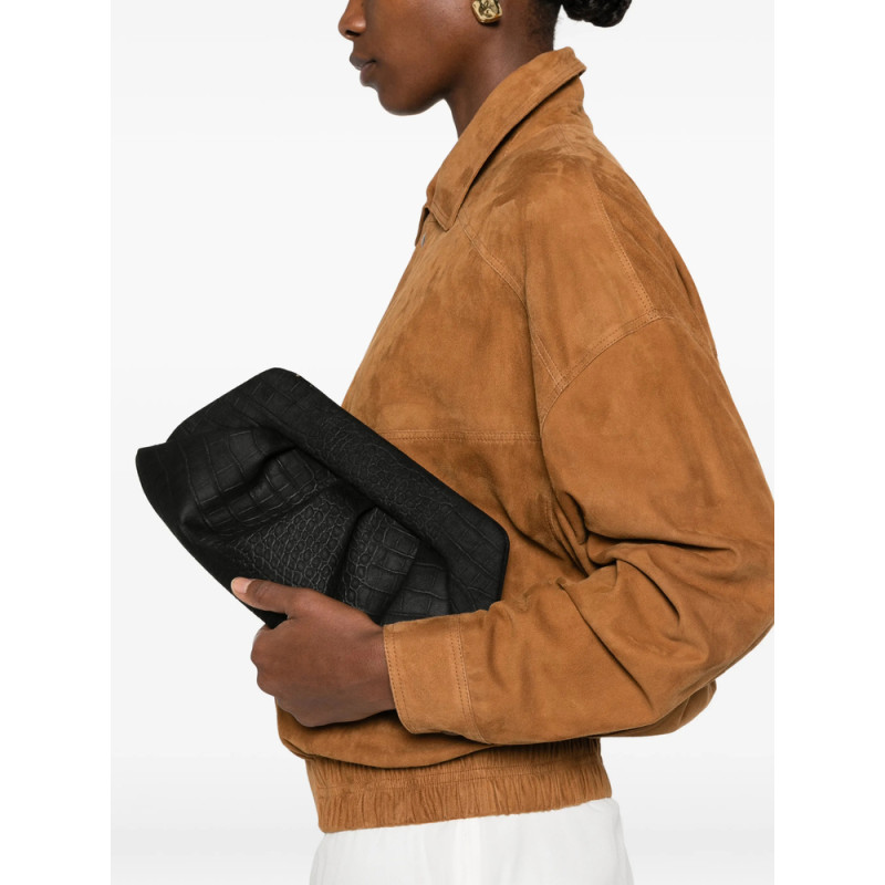 Themoirè Crocodile-effect Bios Clutch Bag