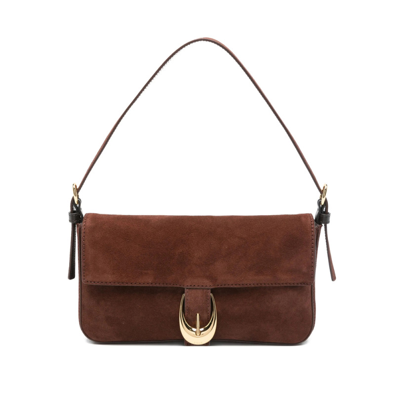 Staud Harlow Buckled Suede Shoulder Bag