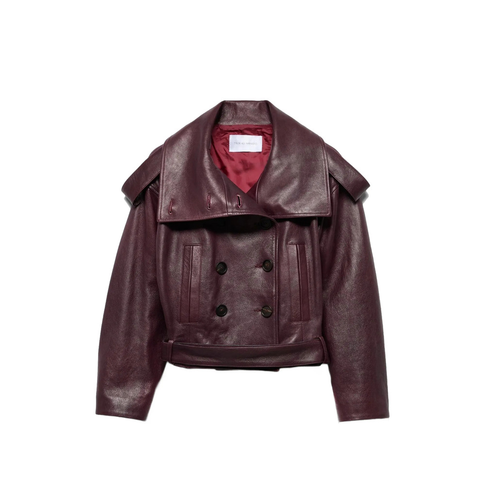 7 For All Mankind Double-breasted Leather Jacket