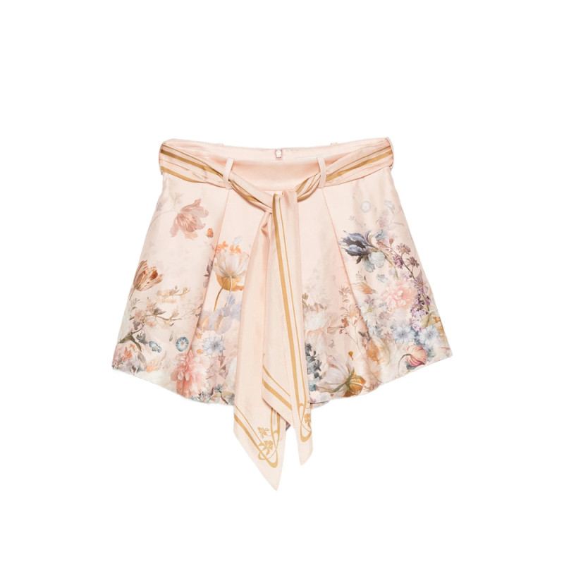 Zimmermann Floral-print Belted Shorts